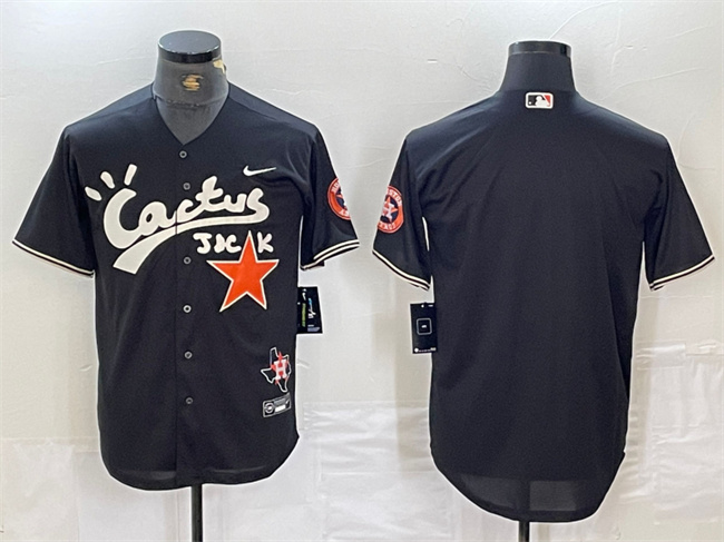 Men's Houston Astros Blank Black Cactus Jack Vapor Premier Limited Stitched Baseball Jersey Men's Houston Astros Blank Black Cactus Jack Vapor Premier Limited Stitched Baseball Jersey